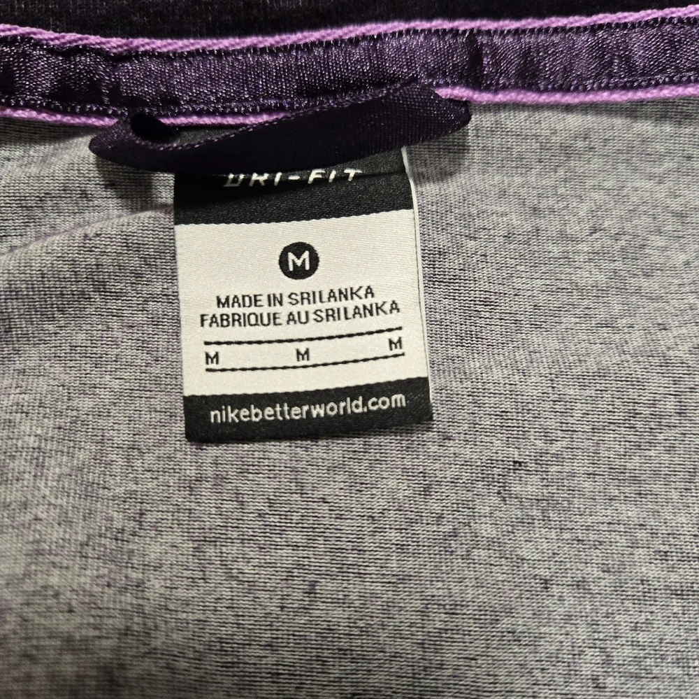Nike Dri Fit Dark Purple Full Zip Active Jacket with Pink Swoosh